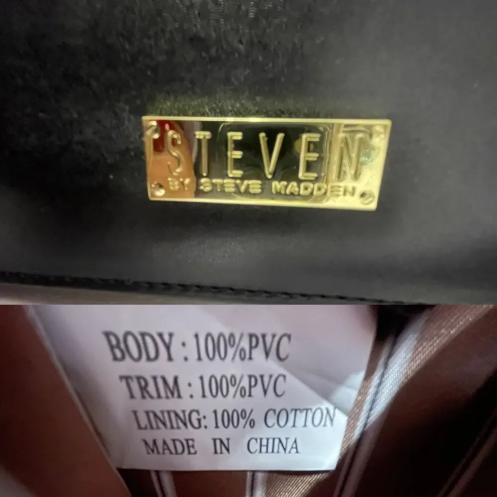 EUC - Steven x Steve Madden Black Faux Leather Studded Messenger Bag